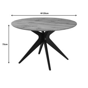Маса Toda от Mdf в орехов цвят с черни метални крака 120x75см
