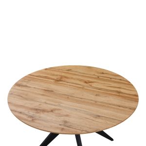 Маса Toda от Mdf в цвят Sonoma с черни метални крака 120x75см