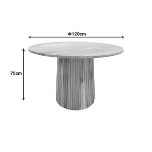Table Tully Bold solid acacia wood in natural shade D120x75 cm