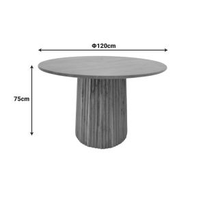 Table Tully Bold solid acacia wood in walnut color D120x75 cm