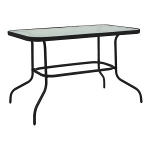 Valor-sussie table, set of 5 pieces, metal, black-glass, 110x60x70cm