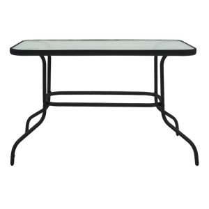Valor-sussie table, set of 5 pieces, metal, black-glass, 110x60x70cm