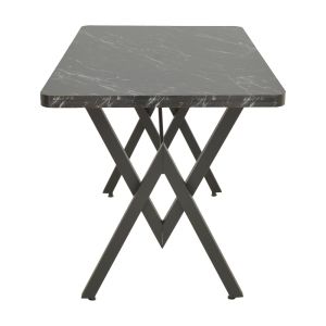 Маса Vertex с ефект на черен мрамор и черни метални крака 110x70x72см