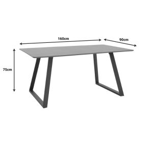 Маса Winor плот мдф орех-черни метални крака 160х90х75cm
