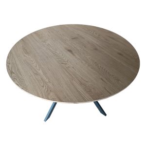 Маса Xuson плот Mdf натурал-черни метални крака D120x75cm