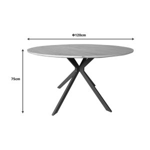 Маса Xuson плот Mdf натурал-черни метални крака D120x75cm