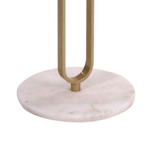 Table white marble top and base with metal leg in gold D50x54.5cm