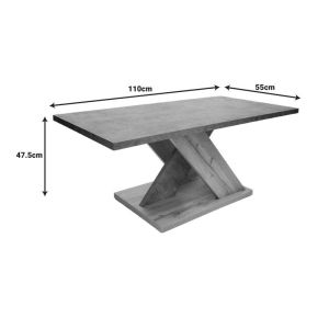Маса за кафе Solange Sonoma-сив цвят 110x55x47.5см