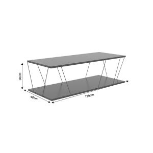 Coffee table Tars grey-black 120z48z30cm