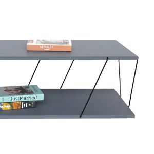 Coffee table Tars grey-black 120z48z30cm