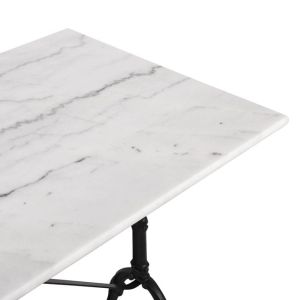 Table with marble top and black cast iron legs Hm464 100x60x72