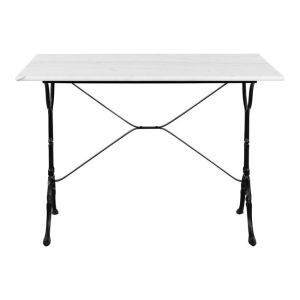 Table with marble top and black cast iron legs Hm464 100x60x72