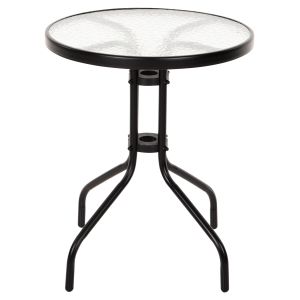 Table with tempered glass top Lima Hm5079.03 metal in black D60x68hcm