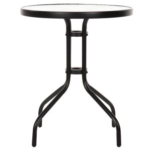 Table with tempered glass top Lima Hm5079.03 metal in black D60x68hcm