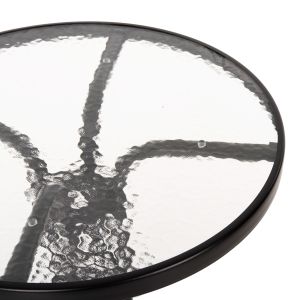 Table with tempered glass top Lima Hm5079.03 metal in black D60x68hcm