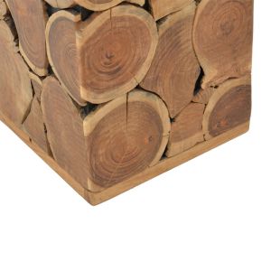 Маса табуретка Jaret Naturally от масивна акациева дървесина в орехов цвят 36x36x53cm