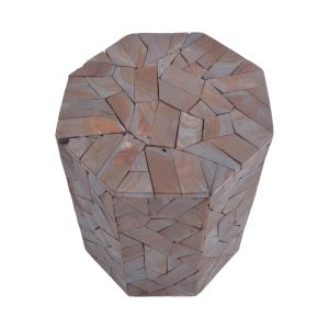 Sity table stool, bleached solid soarwood, D32x40cm