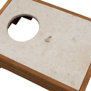 Champagne stand table Otis beech marble 60x42x35cm