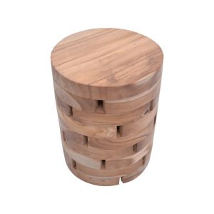 Маса-табуретка Shard Wozy натурално тиково дърво масив D35x45cm