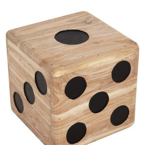 Table-stool dice Dice Hm7898 teak wood in natural color 40x40x40cm
