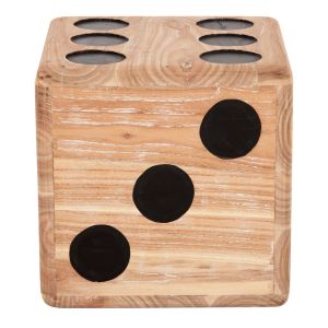 Table-stool dice Dice Hm7898 teak wood in natural color 40x40x40cm