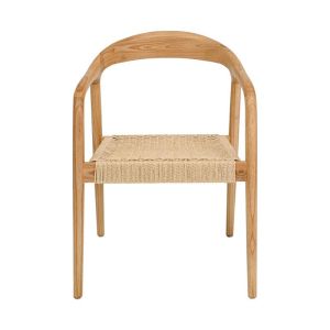 Solid wooden chair Willow made of ash with willow armrests, natural color 56x56x78cm