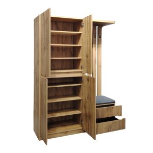 Мебел за антре Zomie в дъбов цвят 131x41.5x180.4см
