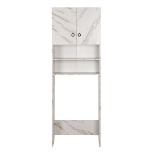 Terry Hm9122.12 washing machine cabinet with cabinet and shelves melamine white marble 64x29x181cm