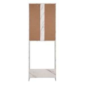 Terry Hm9122.12 washing machine cabinet with cabinet and shelves melamine white marble 64x29x181cm