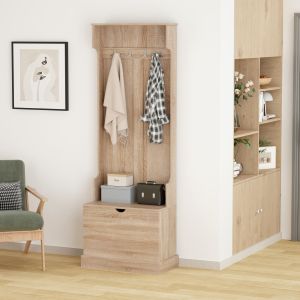 Kaylor Hm2474.01 anti furniture with hooks and storage space-MDF in Sonama 65x34x180hcm