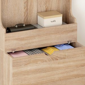 Kaylor Hm2474.01 anti furniture with hooks and storage space-MDF in Sonama 65x34x180hcm