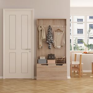 Kaylor Hm2475.01 anti furniture with hooks and storage space-MDF in Sonama 93x34x180hcm