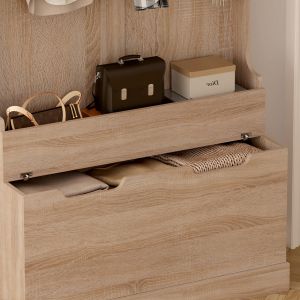 Kaylor Hm2475.01 anti furniture with hooks and storage space-MDF in Sonama 93x34x180hcm