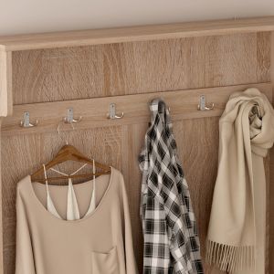Kaylor Hm2475.01 anti furniture with hooks and storage space-MDF in Sonama 93x34x180hcm
