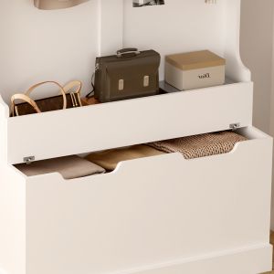 Kaylor Hm2475.03 Anti-theft furniture with hooks and storage space - MDF in white 93x34x180hcm
