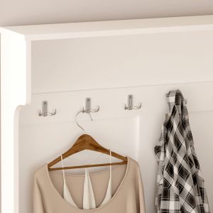 Kaylor Hm2475.03 Anti-theft furniture with hooks and storage space - MDF in white 93x34x180hcm