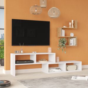 Мебели за антре Kakomo в бяло-натурален цвят 170x29.5x43см