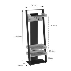Мебели за антре Sciove в антрацитно-естествен цвят 70x40x200см