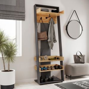 Мебели за антре Sciove в антрацитно-естествен цвят 70x40x200см