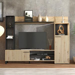Living room furniture Rethymno oak 208x33x158cm