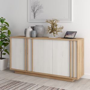 Melamine buffet Chesto in white and oak color 169.2x42x87cm