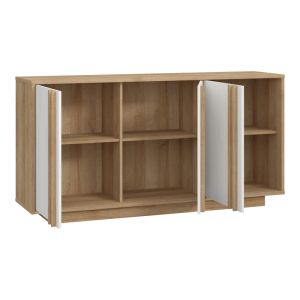 Melamine buffet Chesto in white and oak color 169.2x42x87cm