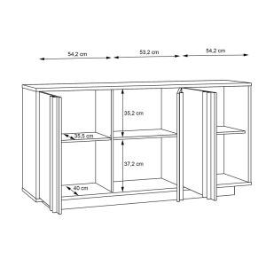 Melamine buffet Chesto in white and oak color 169.2x42x87cm