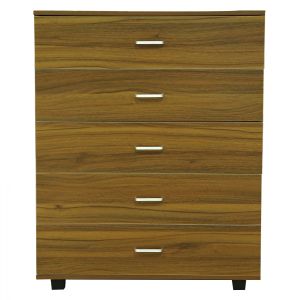 Меламинов комод Thorg, 5 чекмеджета, орехов цвят 80x40x100hcm Hm8995,02