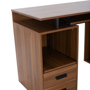 Melamine office desk Status, walnut 120x55x76cm HM2026,03