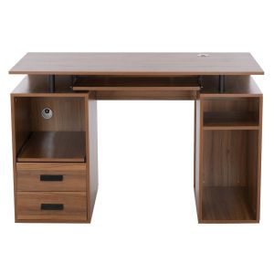 Melamine office desk Status, walnut 120x55x76cm HM2026,03