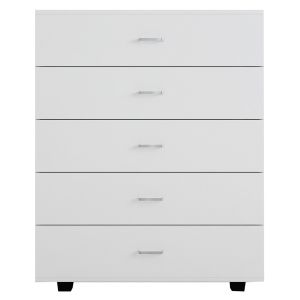 Melamine chest of drawers with 5 drawers, white Hm8995,03