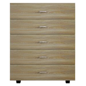 Melamine chest of drawers with 5 drawers, sonoma color Hm8995,01