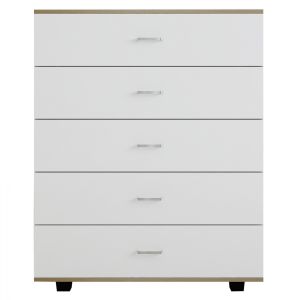 Melamine chest of drawers with 5 drawers, sonoma color/white Hm8995,04