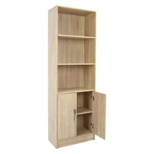 Melamine bookcase, Sonama with metal handle 60x30x180cm Hm2027,03